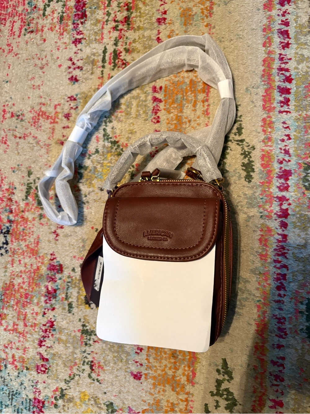 American Leather Co. Cordovan Leather Tribeca Crossbody with Gold Hardware